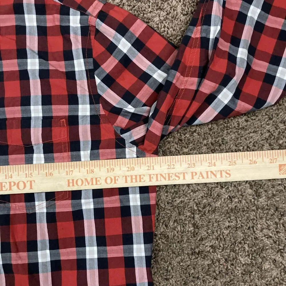 Levis Classic Red Black Checked Long Sleeve Shirt Size M